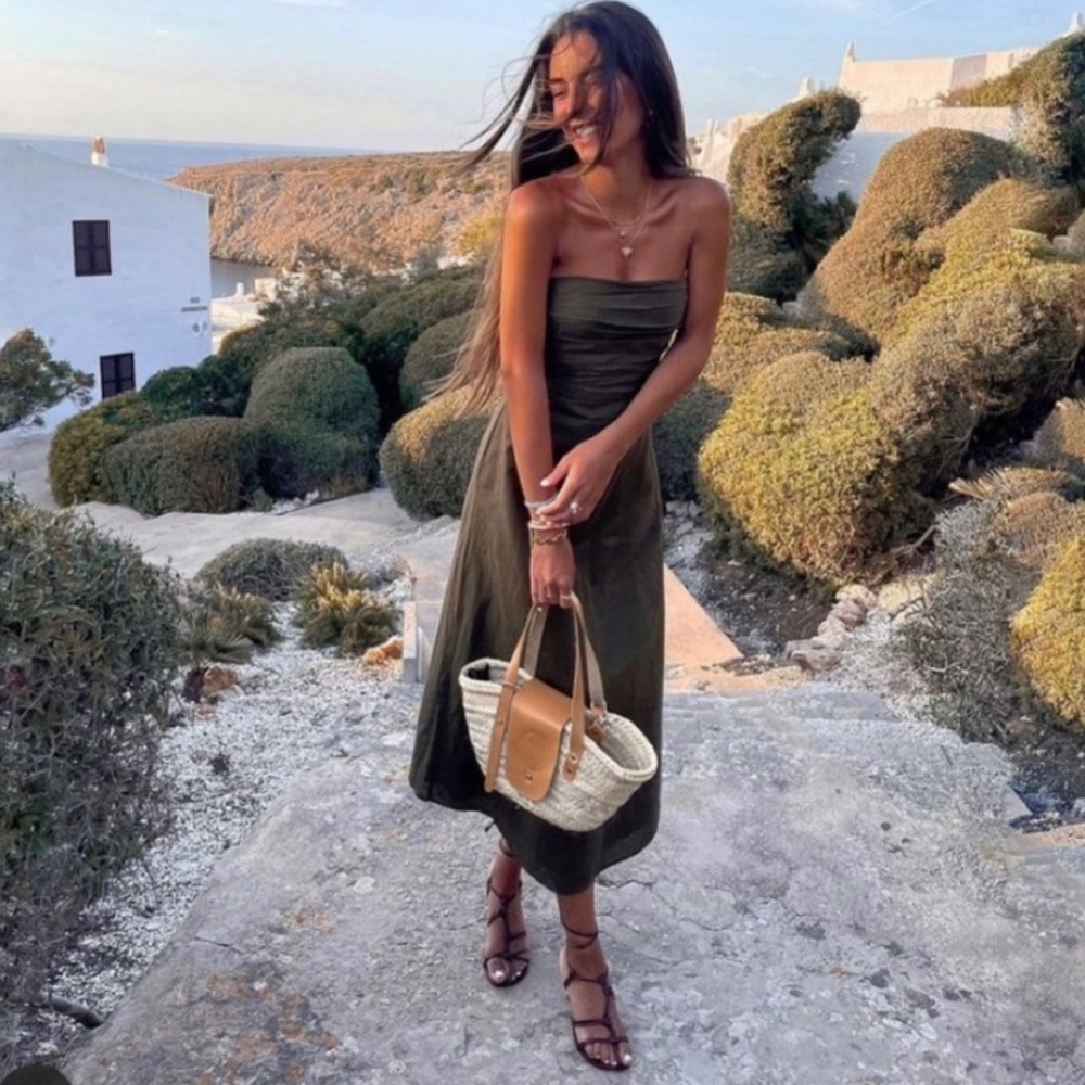 ZARA DRAPED MIDI DRESS